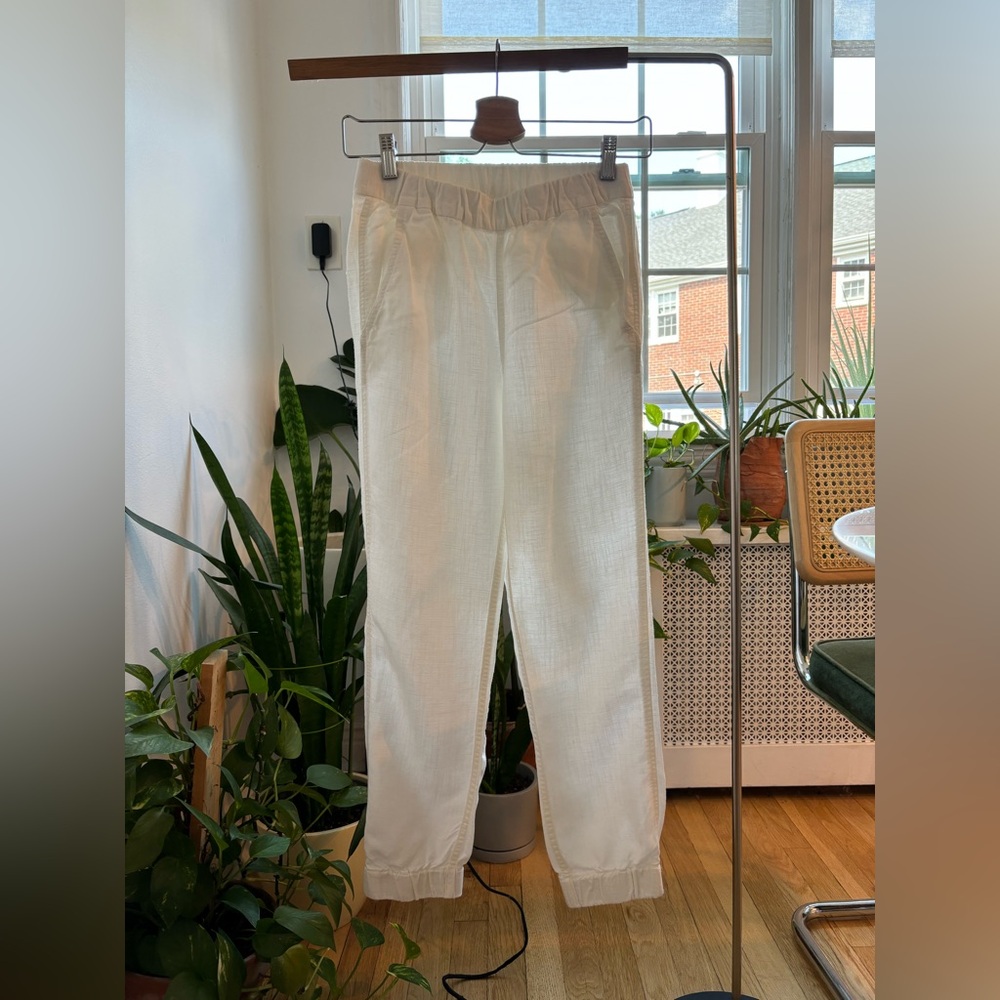 J. Crew White Linen Pants